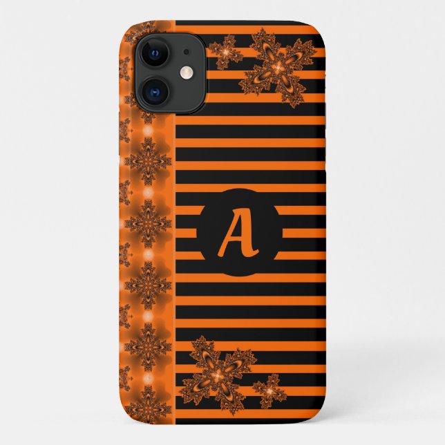 Artdeco Blumen in der Retro Art mit Monogramm Case-Mate iPhone Hülle (Rückseite)