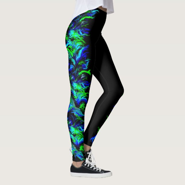 Artdeco Flammen im Rainbow-Stil Leggings (Rechts)