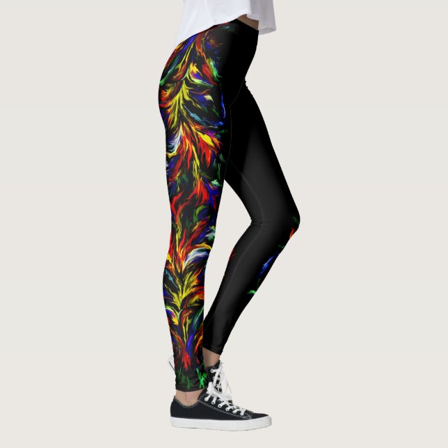 Artdeco Flammen im Rainbow-Stil Leggings (Rechts)