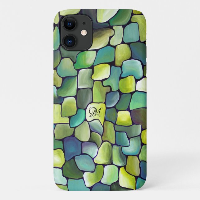 Artdeco Muster Abstrakt Zeitgenössisch Mit Monogra Case-Mate iPhone Hülle (Rückseite)