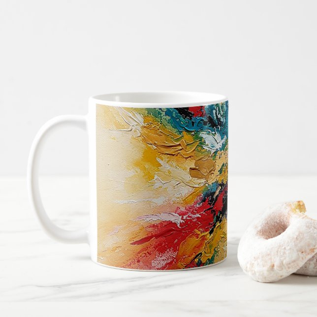 Arte Abstracto Colorido Kaffeetasse (Mit Donut)