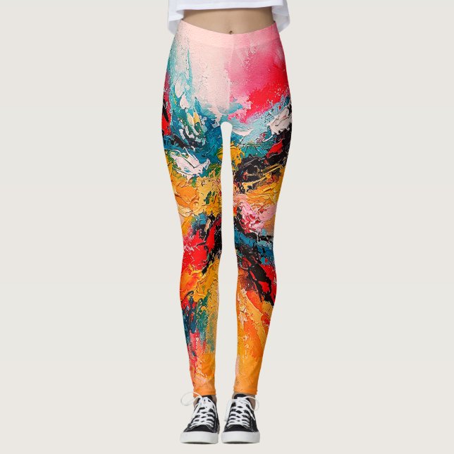 Arte Abstracto Colorido Leggings (Vorderseite)