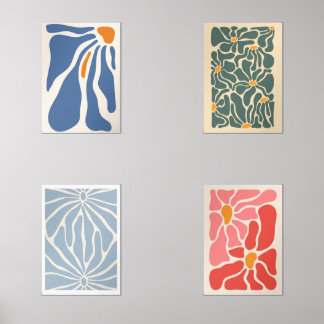 Arte Abstracto Floral  – Decoración  Bilderwand Sets