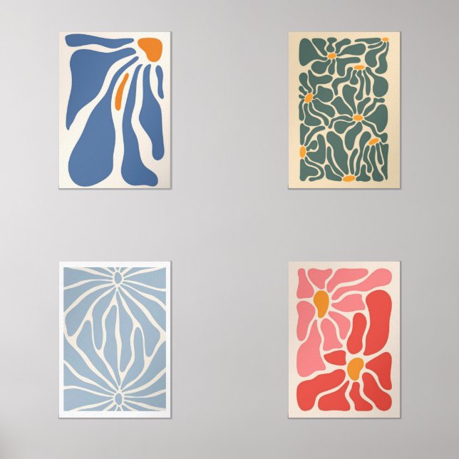 Arte Abstracto Floral  – Decoración  Bilderwand Sets
