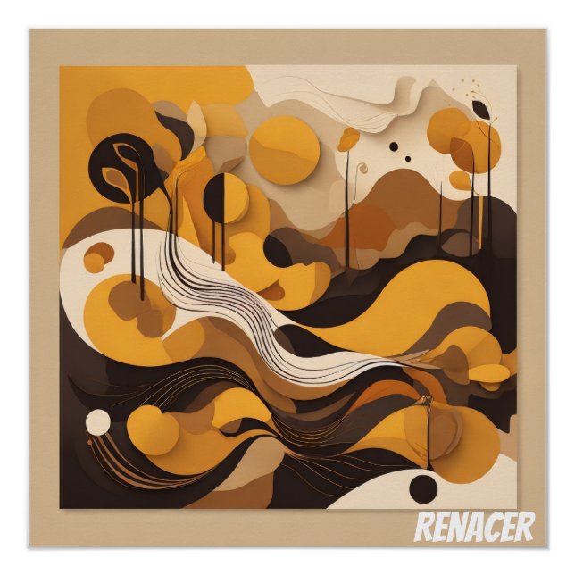 Arte Abstracto Solar Renacer Natural Poster (Vorderseite)