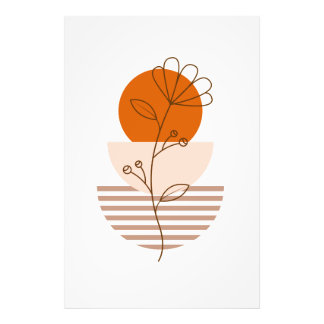Arte boho flor en un atardecer fotodruck
