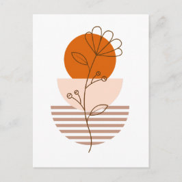 Arte boho flor en un atardecer postkarte