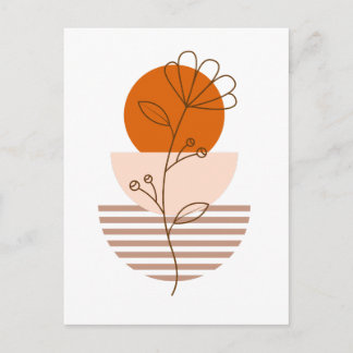 Arte boho flor en un atardecer postkarte