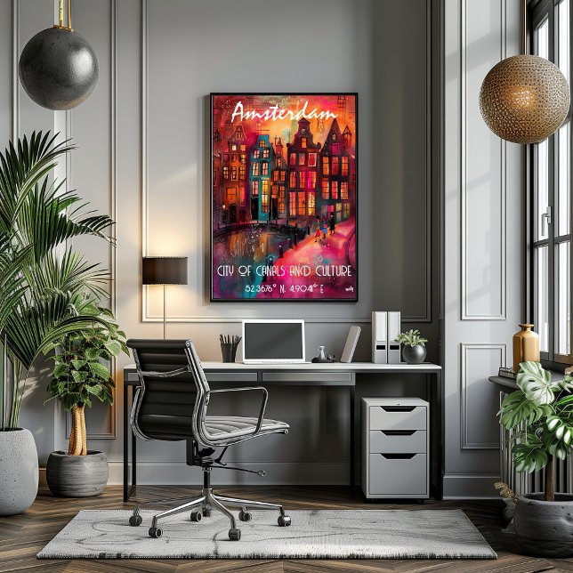 Arte Colorido de Ámsterdam en Estilo Contemporáneo Poster (Von Creator hochgeladen)