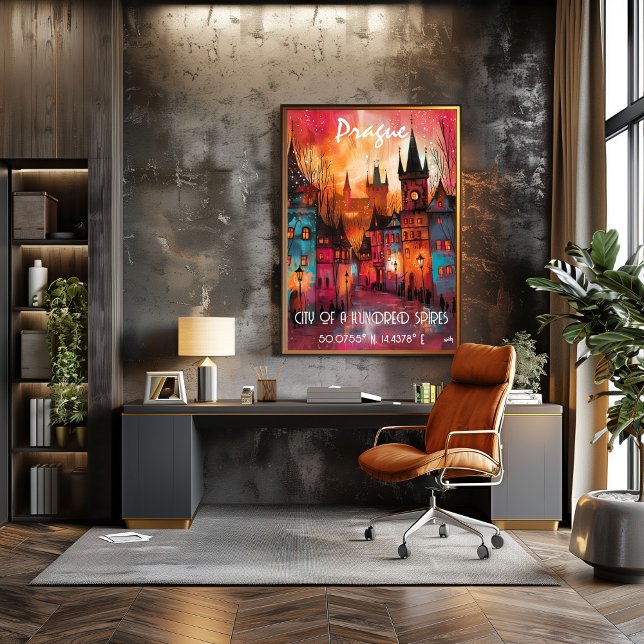 Arte Contemporáneo de Praga en Estilo Vibrante Poster (Von Creator hochgeladen)