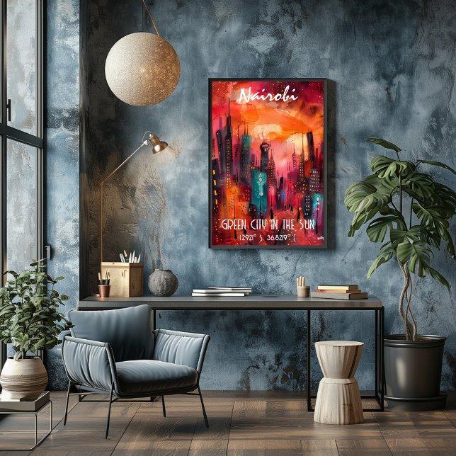 Arte Contemporáneo Nairobi: Ciudad Verde al Sol Poster (Von Creator hochgeladen)