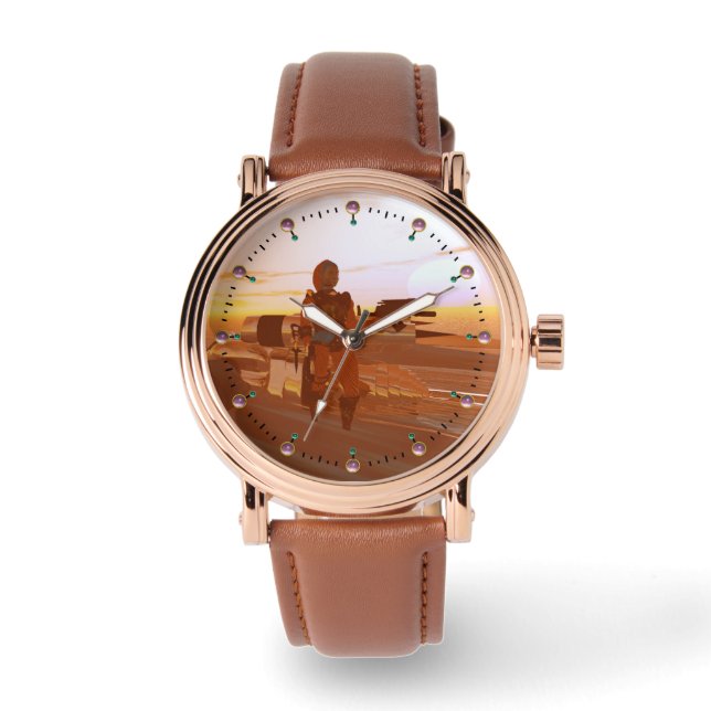 ARTE CYBORG, WÜSTE HYPERION, SCIENCE FICTION Scifi Armbanduhr (Vorderseite)