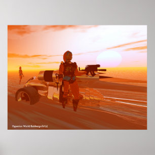 ARTE CYBORG, WÜSTE HYPERION, SCIENCE FICTION Scifi Poster