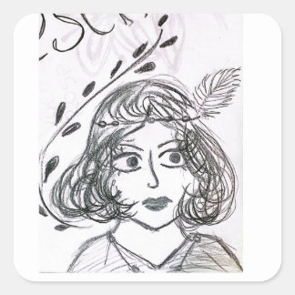 Arte feita a mão quadratischer aufkleber