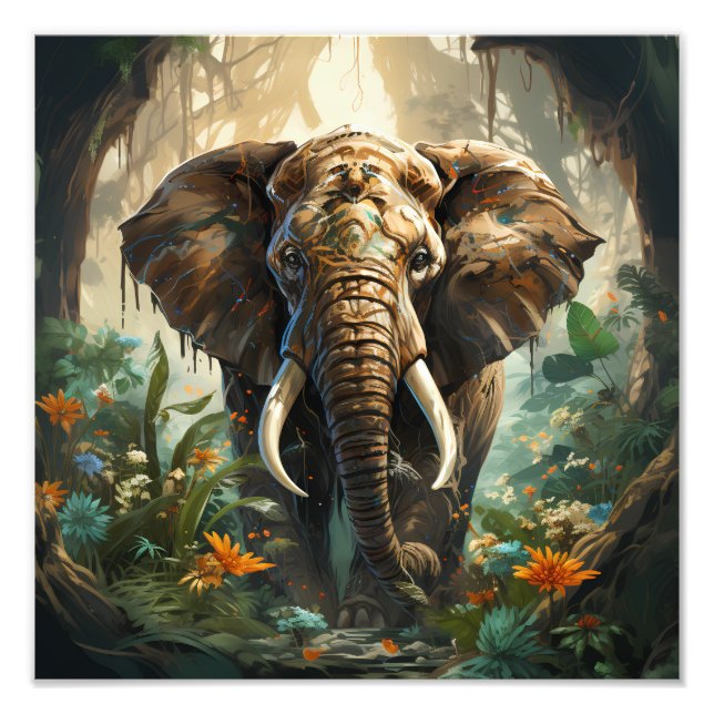 Arte inspirado fantasía vida salvaje elefante fotodruck (Vorne)