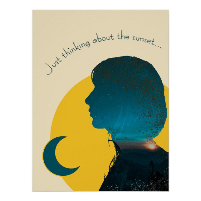 Arte "Just thinking" about com Figura Feminina Poster (Vorderseite)