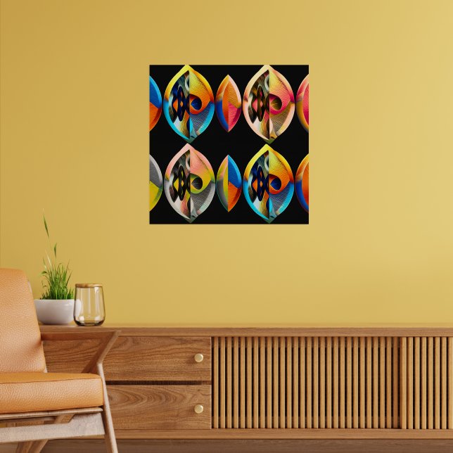 Arte Moderno Abstracto "Fusión Vibrante":  Poster (Wohnzimmer 2)