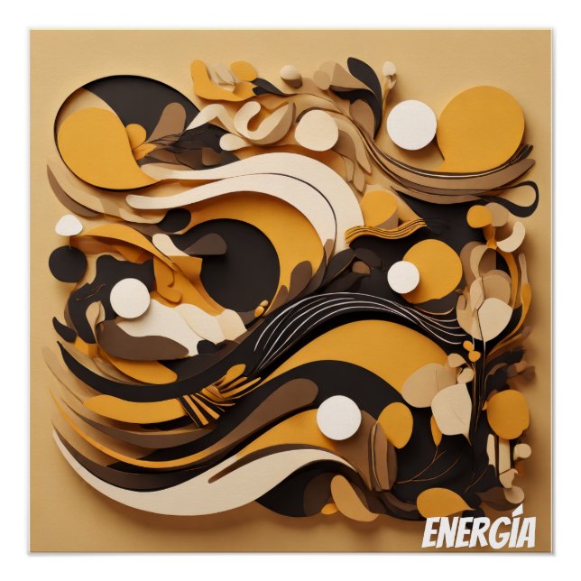 Arte Solar Abstracto Energía Natural Poster (Vorderseite)