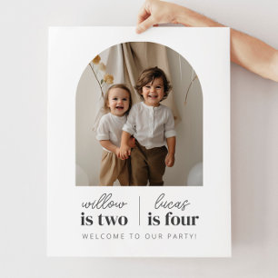 Arted Foto - Joint Birthday Welcome Sign Poster