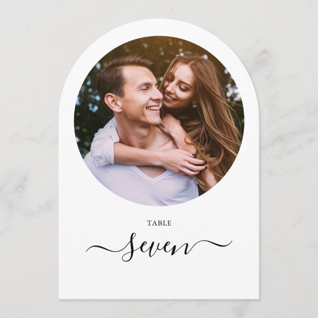 Arted Tischnummer für das Schwarze Script-Foto (Vorderseite)