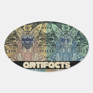 Artefakte 4 Fliegenköpfe 3 "oval" Ovaler Aufkleber