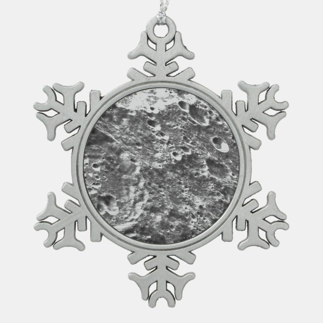 Artemis 1 Moon Mission Lunar Bild Schneeflocken Zinn-Ornament (Vorderseite)
