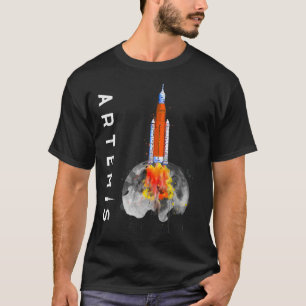 Artemis 1 SLS Raketenstart zum Mond und T-Shirt