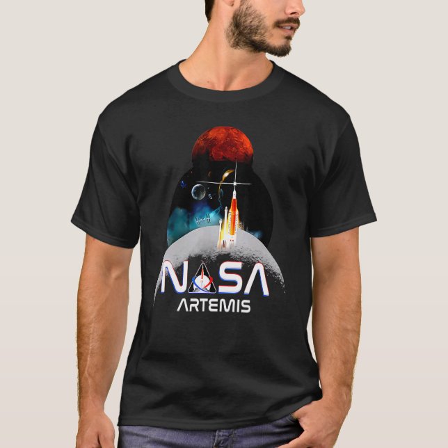 Artemis 1 SLS Rocket Launch Mission To The Moon An T-Shirt (Vorderseite)