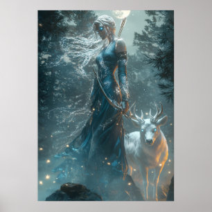 Artemis, die Huntress des Mondes - Göttin der Wild Poster