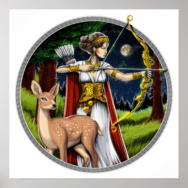 Artemis Griechisch Hunter Goddess Poster (Vorne)