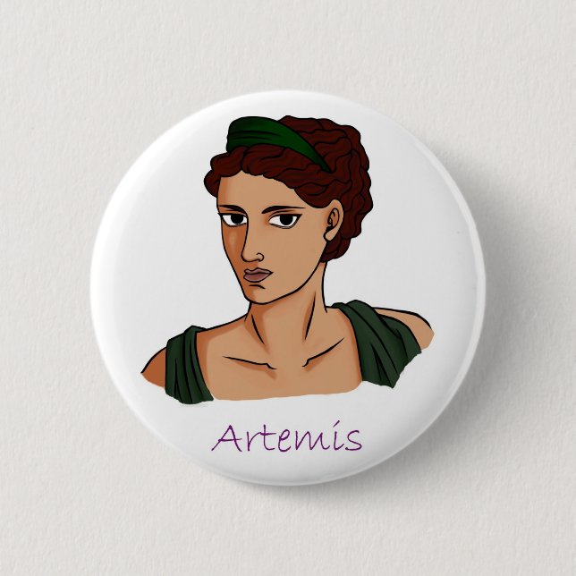 Artemis - Griechisches Goddess-Abzeichen Button (Vorderseite)