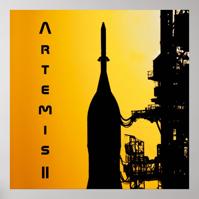 Artemis II auf der Startrampe Poster (Vorne)