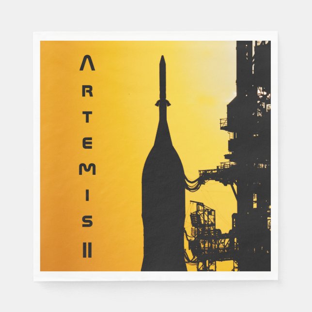 Artemis II auf der Startrampe Serviette (Vorderseite)