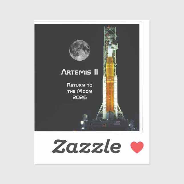 Artemis-II-Mondmission Aufkleber (Blatt)