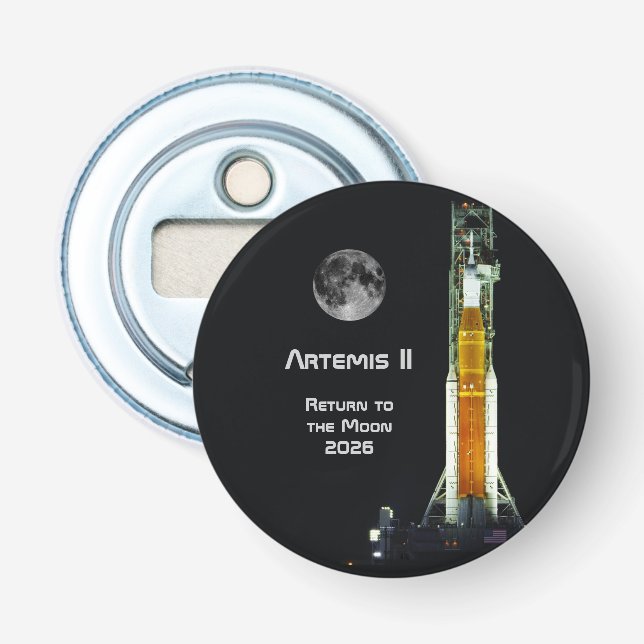 Artemis-II-Mondmission Flaschenöffner (Vorderseite)