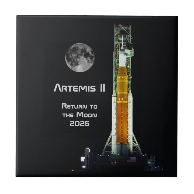 Artemis-II-Mondmission Fliese (Vorderseite)