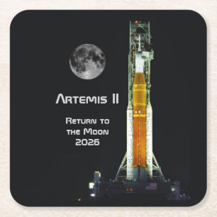 Artemis-II-Mondmission Rechteckiger Pappuntersetzer