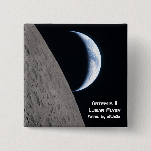Artemis II Mondvorbeiflug Button (Vorderseite)