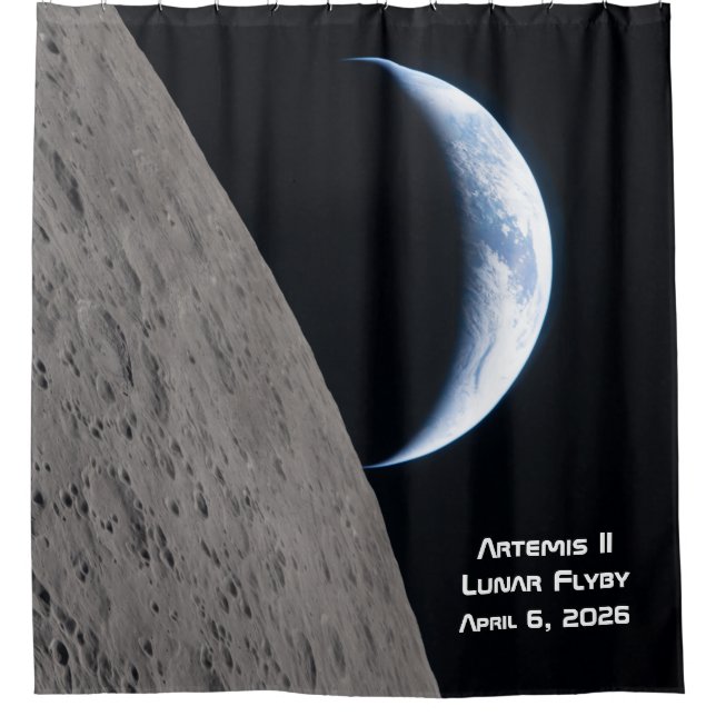 Artemis II Mondvorbeiflug Duschvorhang (Vorderseite)