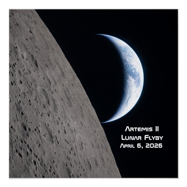 Artemis II Mondvorbeiflug Poster (Vorderseite)