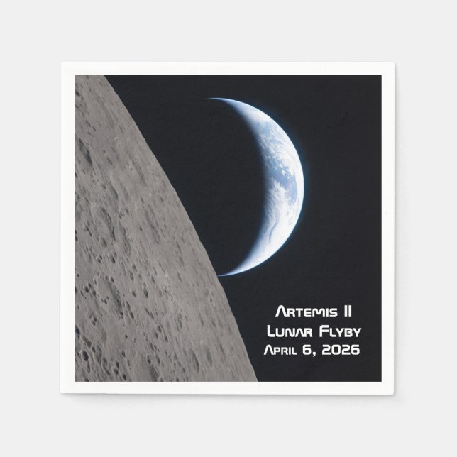 Artemis II Mondvorbeiflug Serviette (Vorderseite)