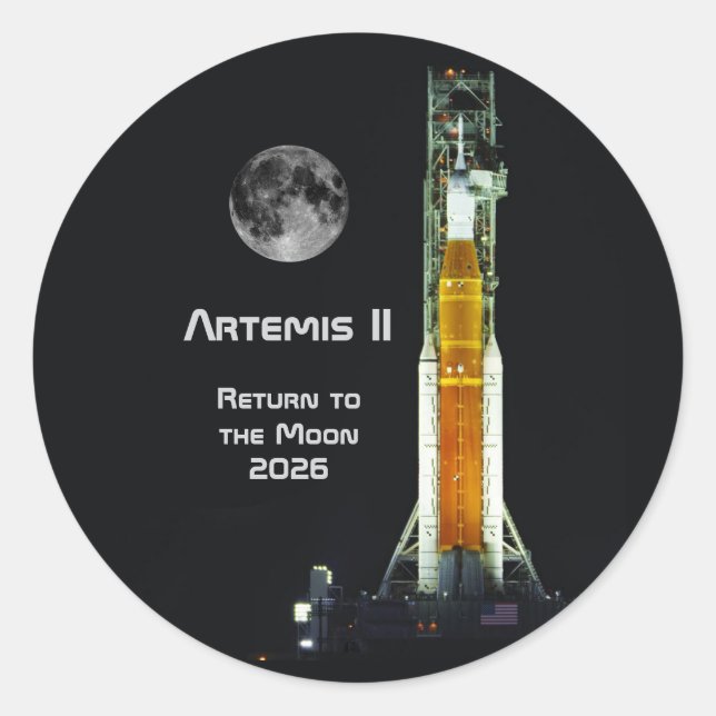 Artemis II Moon Mission Runder Aufkleber (Vorderseite)