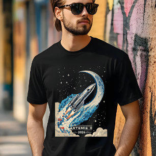 Artemis II NASA Mondmission Kosmische Raketenkunst T-Shirt
