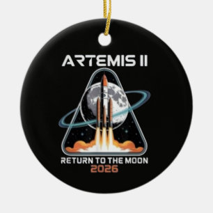 Artemis II Start in Richtung Mond 2026 Keramik Ornament