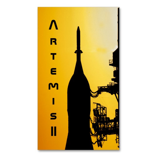 Artemis II to Launch Pad Magnetische Visitenkarte (Vorderseite Vertikal)