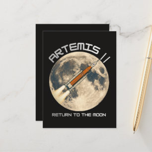 Artemis-Mondmission Ankündigungspostkarte