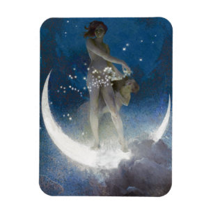 Artemis Moon Goddess Scattering Night Stars Magnet