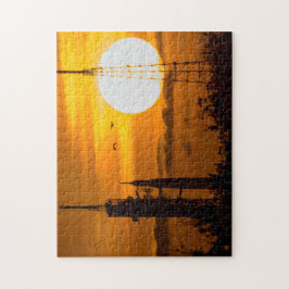 Artemis Moon Rocket bei Morgendämmerung Puzzle