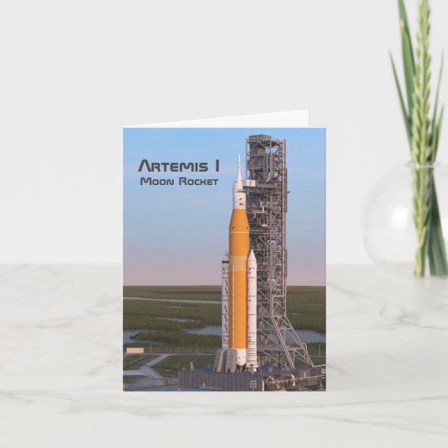 Artemis One Moon Rocket auf Pad Karte (Vorderseite)