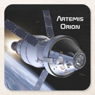 Artemis Orion SLS Moon Mission Rechteckiger Pappuntersetzer